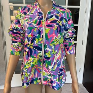 Lilly Pulitzer Jolene bomber zip front jacket Sz L